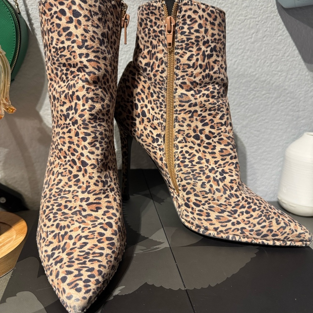 Leopard Print Ankle Boots